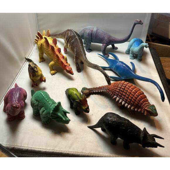 Larami & Playskool & Imperial Toys Dinosaurs Lot 11 pc Vintage 1980s 90s - Picture 1 of 11